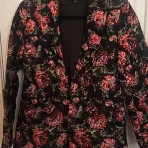 Sugar Lipz beautiful vibrant floral blazer Sz large
